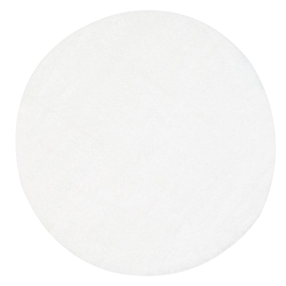 Plush Soft Shag Round Rug White