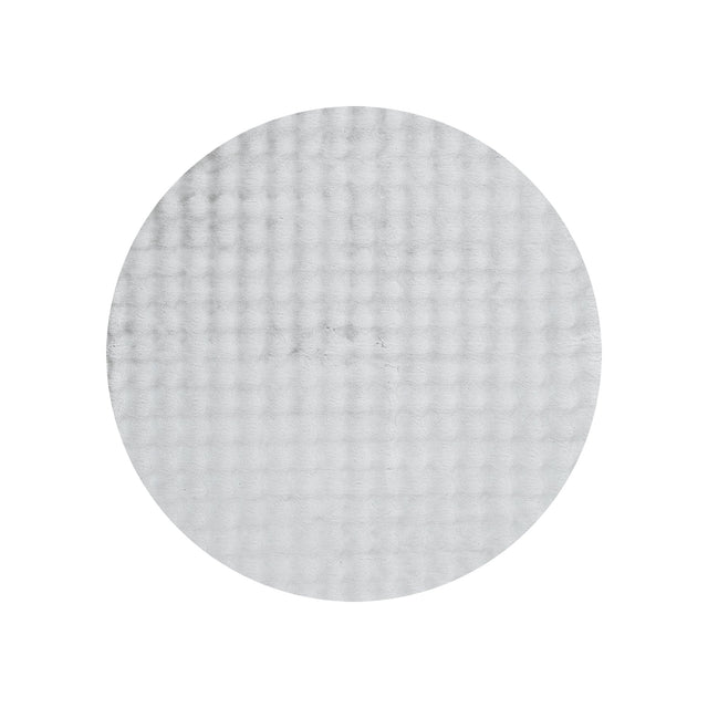 Pristine Washable Round Rug Silver
