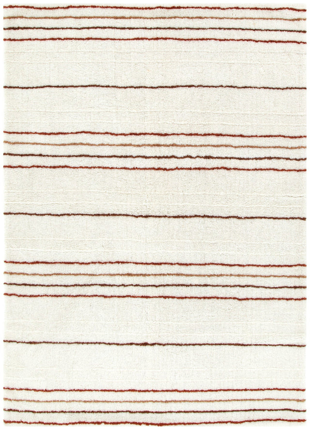 Moorland Terracotta Stripe Washable Wool Rug