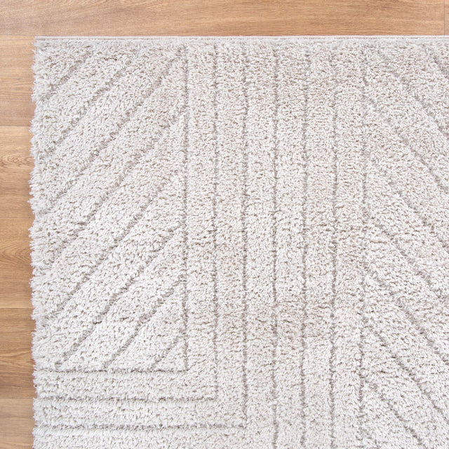 Gentle Modern Beige Shag Rug
