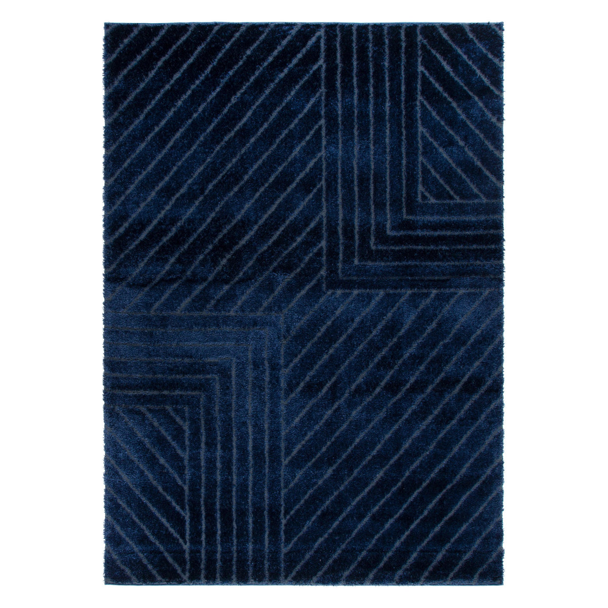 Gentle Modern Navy Shag Rug
