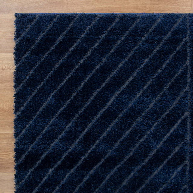 Gentle Modern Navy Shag Rug