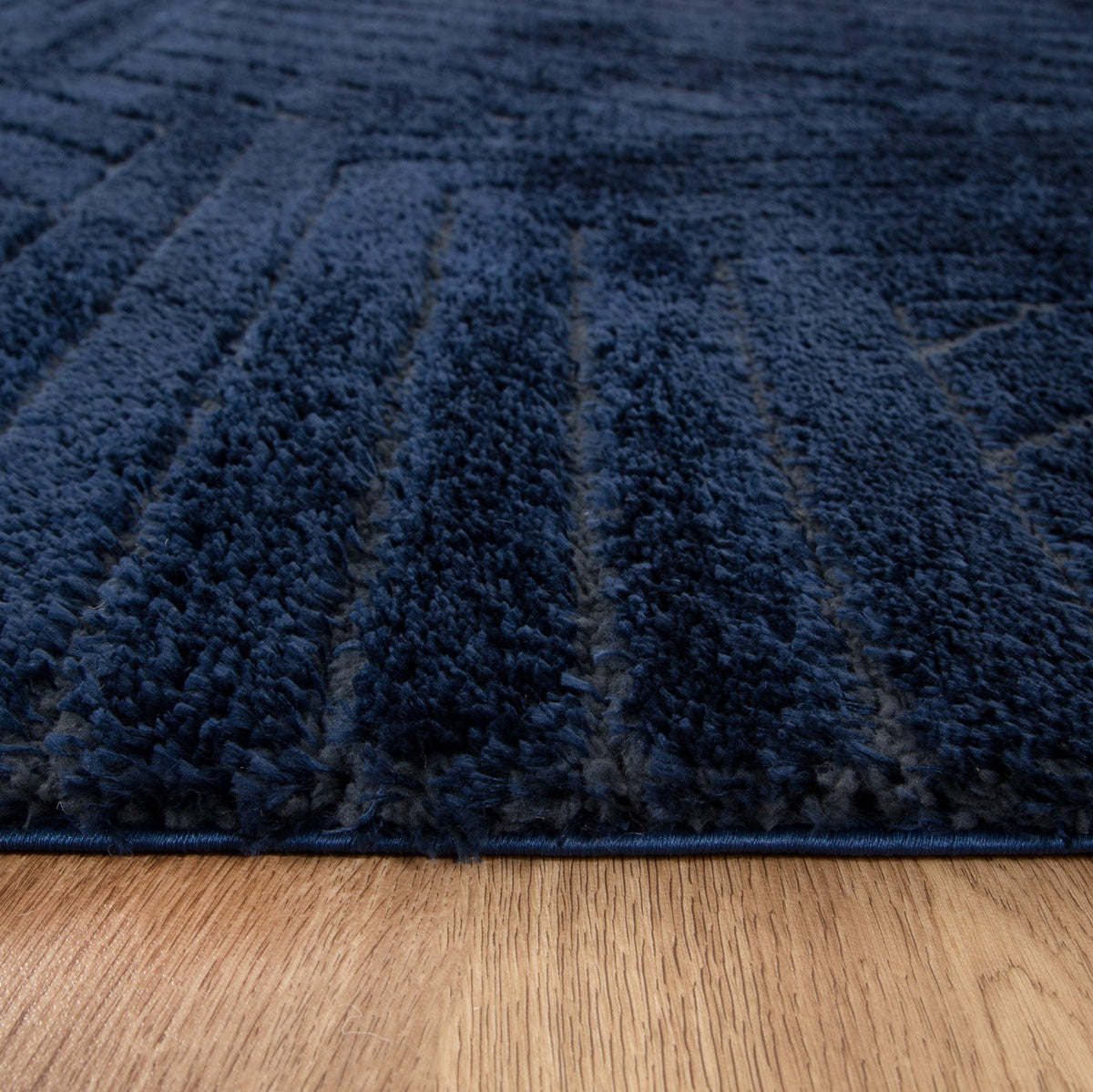 Gentle Modern Navy Shag Rug