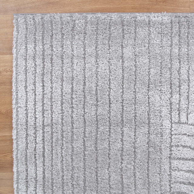 Gentle Dior Silver Shag Rug
