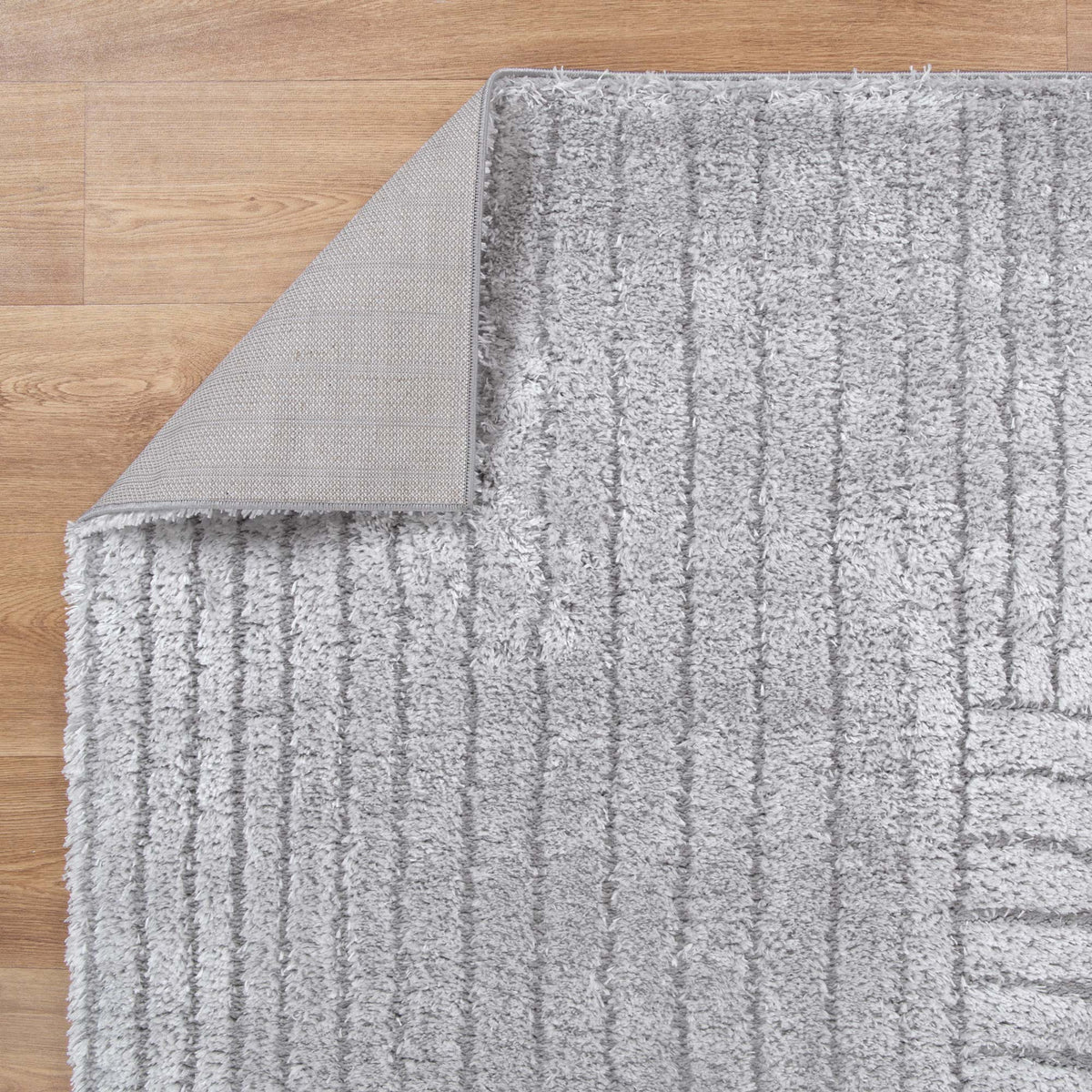 Gentle Dior Silver Shag Rug