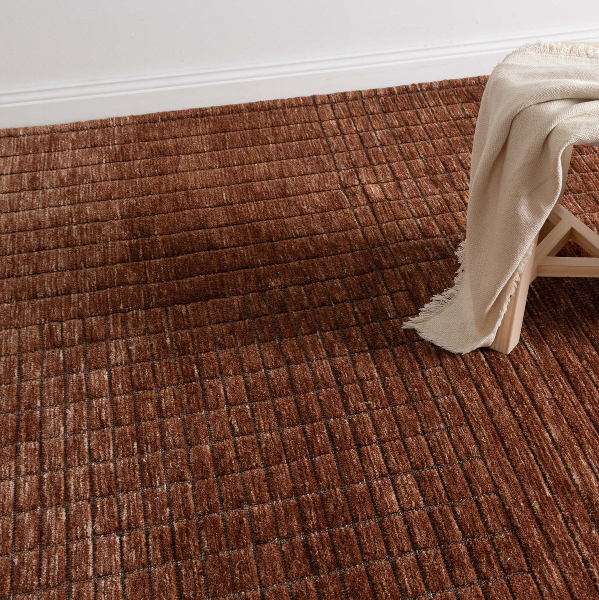 Ravine Terracotta Carved Rug - CANYON01