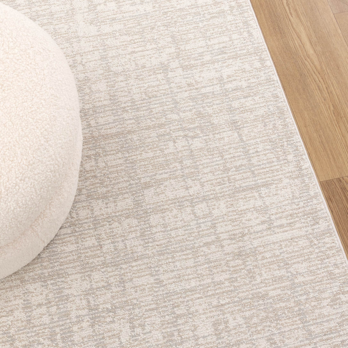 Umbria Distressed Lines Grey Beige Rug - TOS4