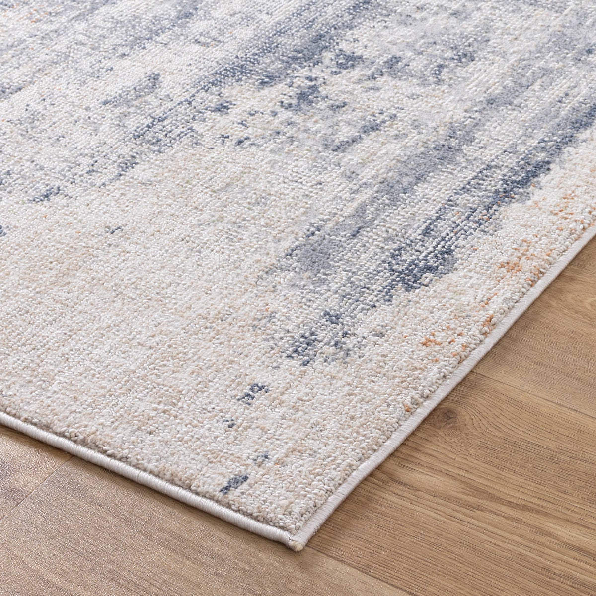 Umbria Distressed Splash Beige Blue Rug TOS5