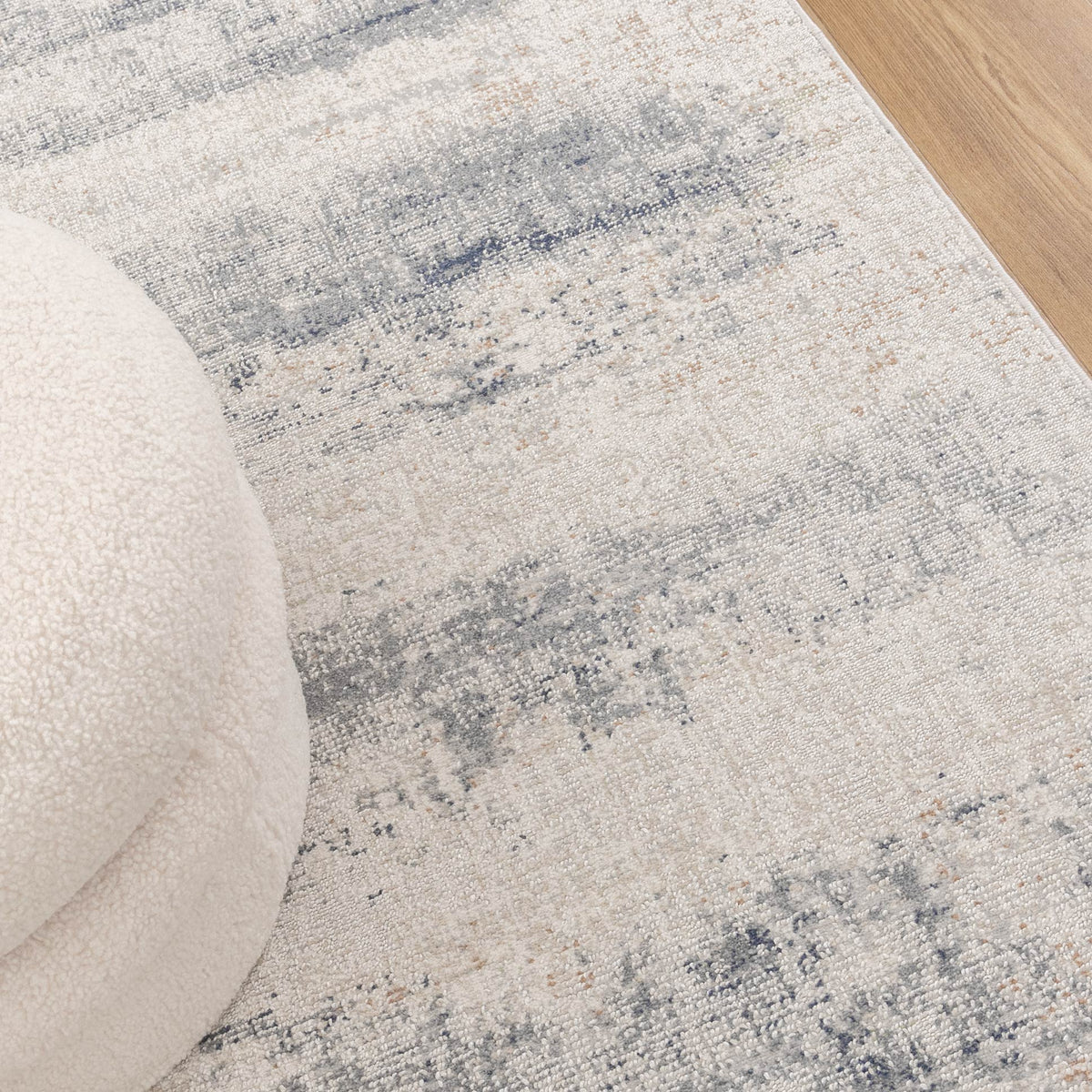 Umbria Distressed Splash Beige Blue Rug TOS5