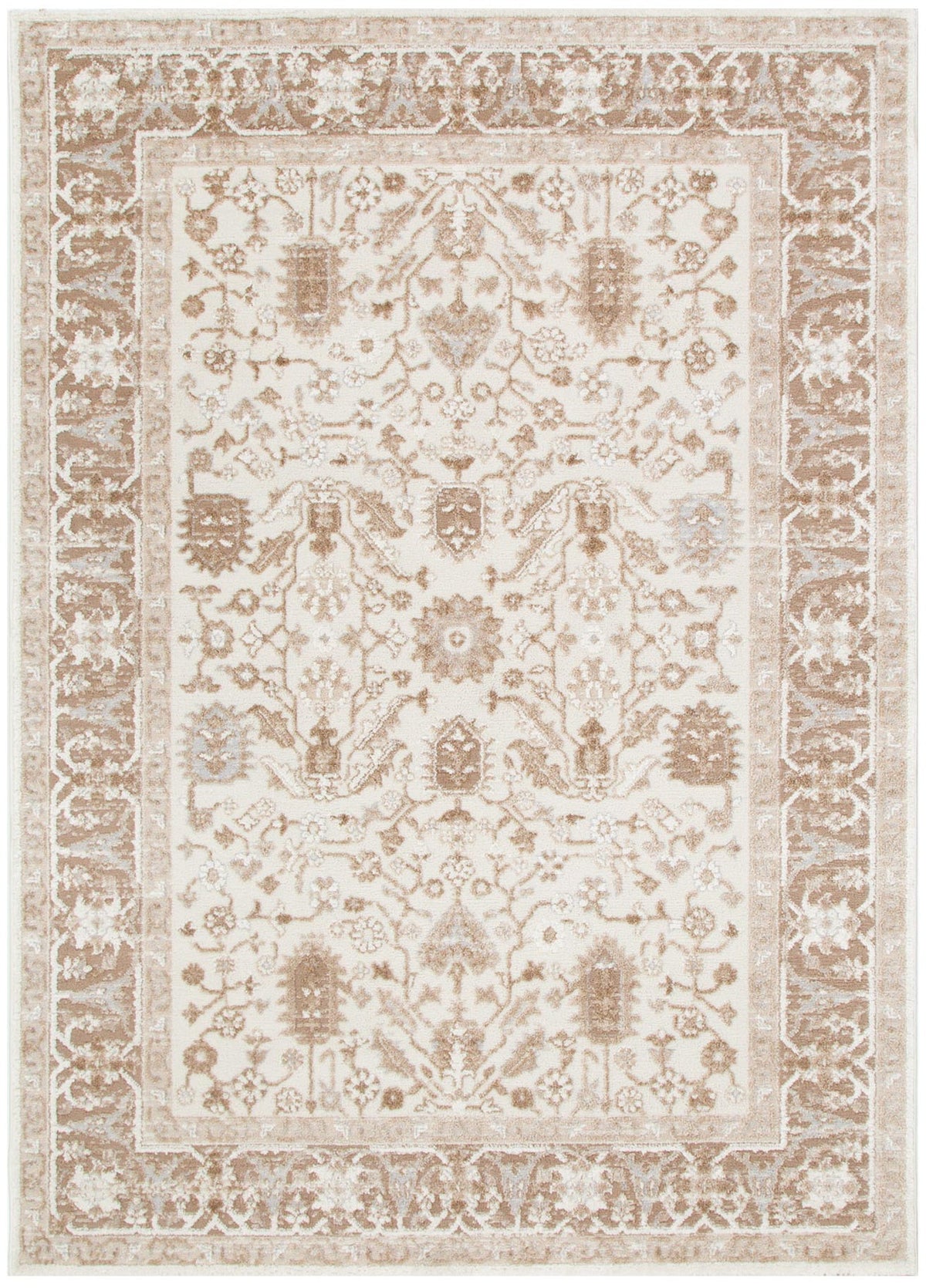 Cascadia Oriental Border Beige Rug