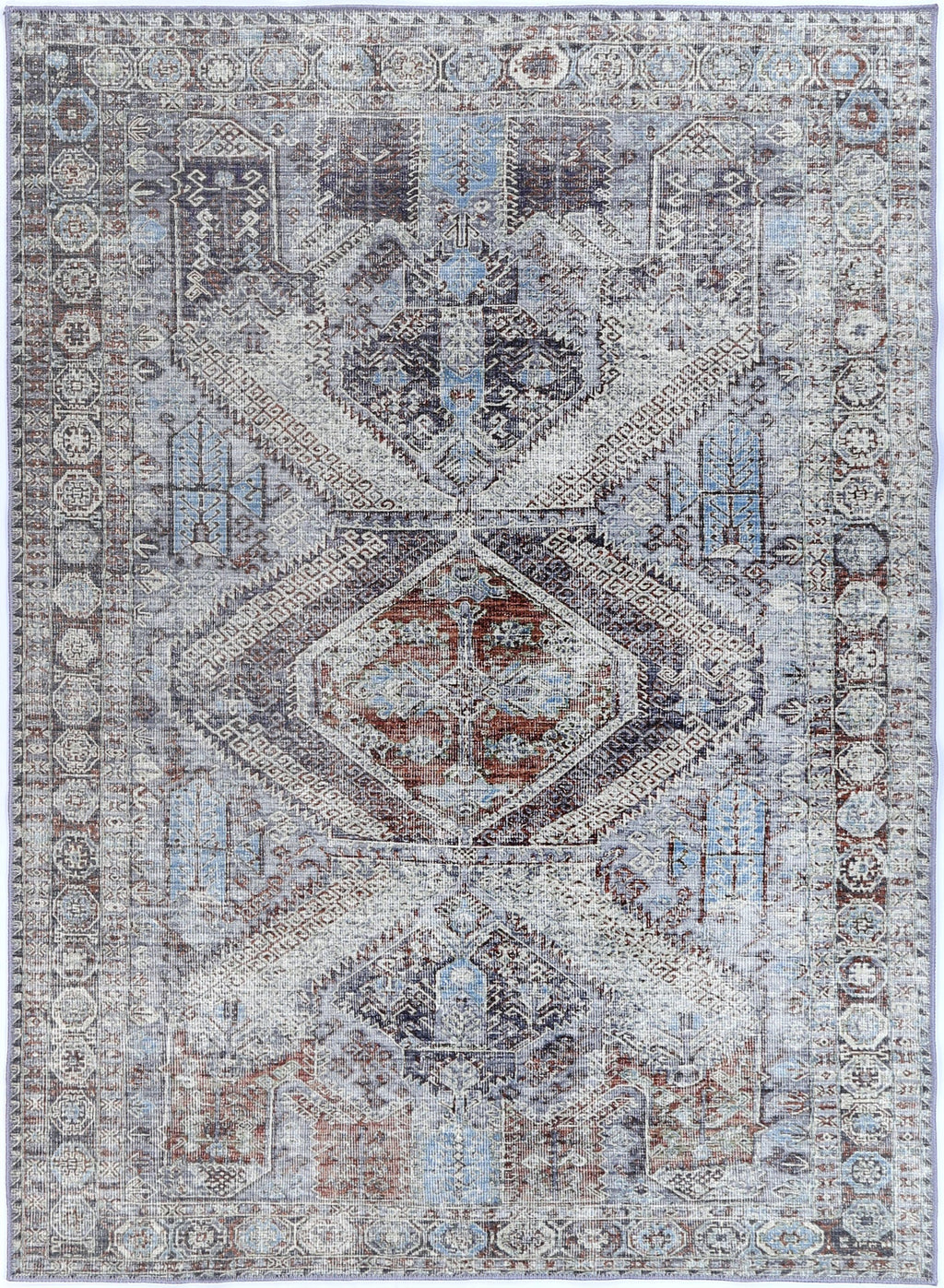Le Grand Louvre Blue Washable Rug - VITAL 0005-00