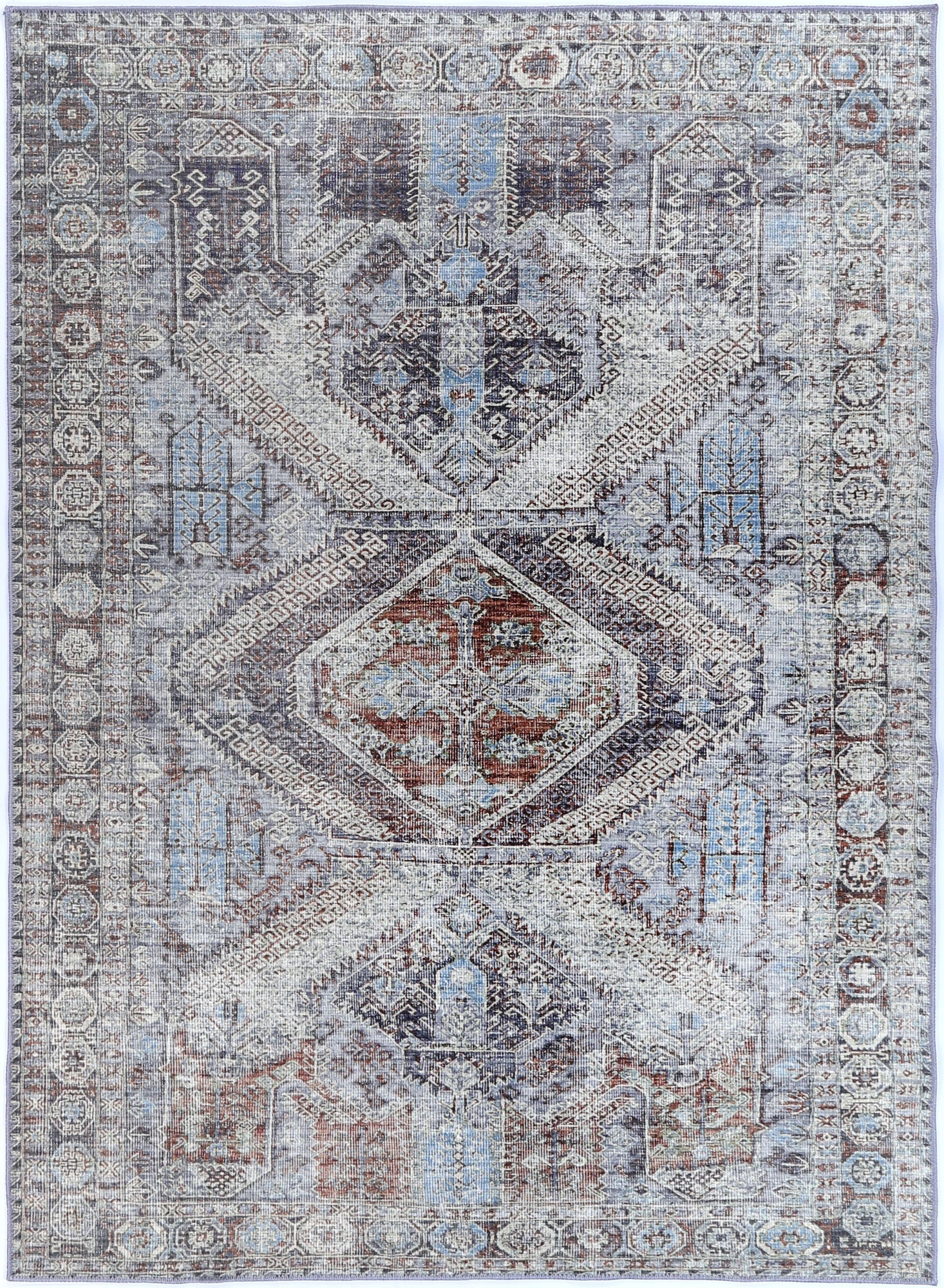 Le Grand Louvre Blue Washable Rug - VITAL 0005-00