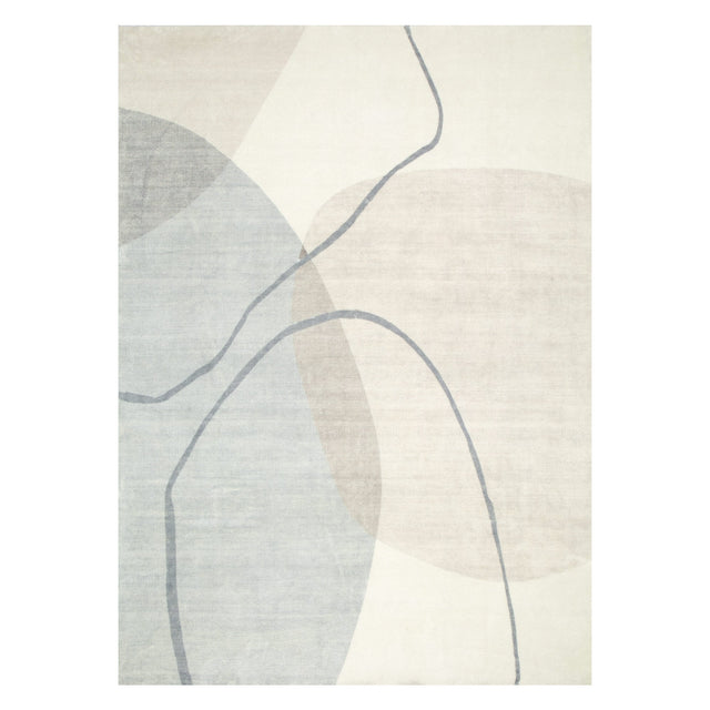 Mist Watercolour Cream Blue Washable Rug