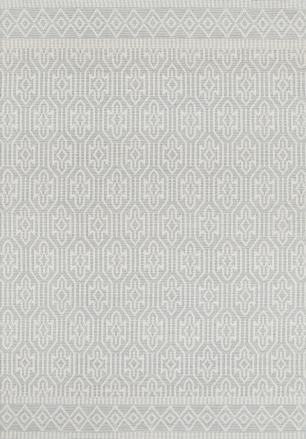 Copacabana Geometric Light Grey Wool Rug