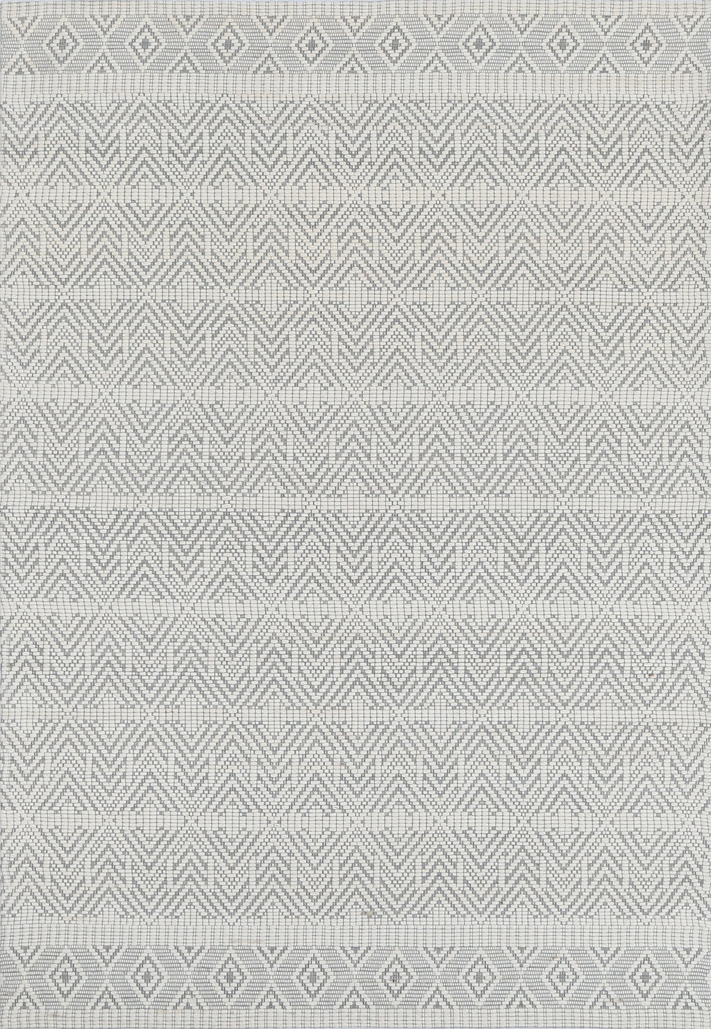 Copacabana Chevron Light Grey Wool Rug