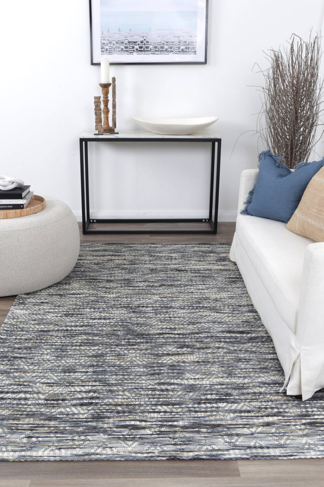 Ipanema Chevron Stone Wool Rug