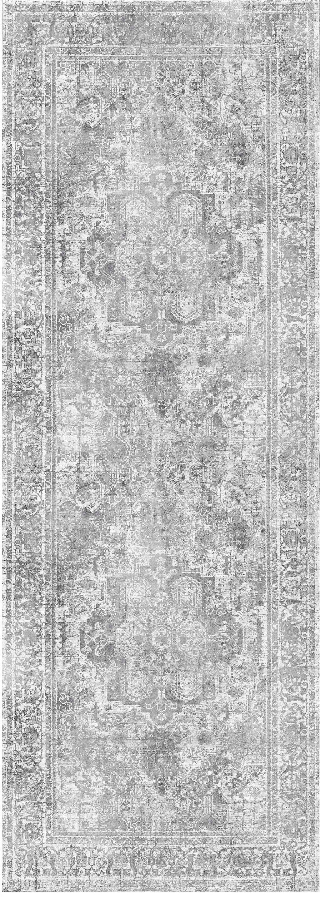 Distressed Vintage Chilaz Grey Runner Rug - VITAL 2085-04