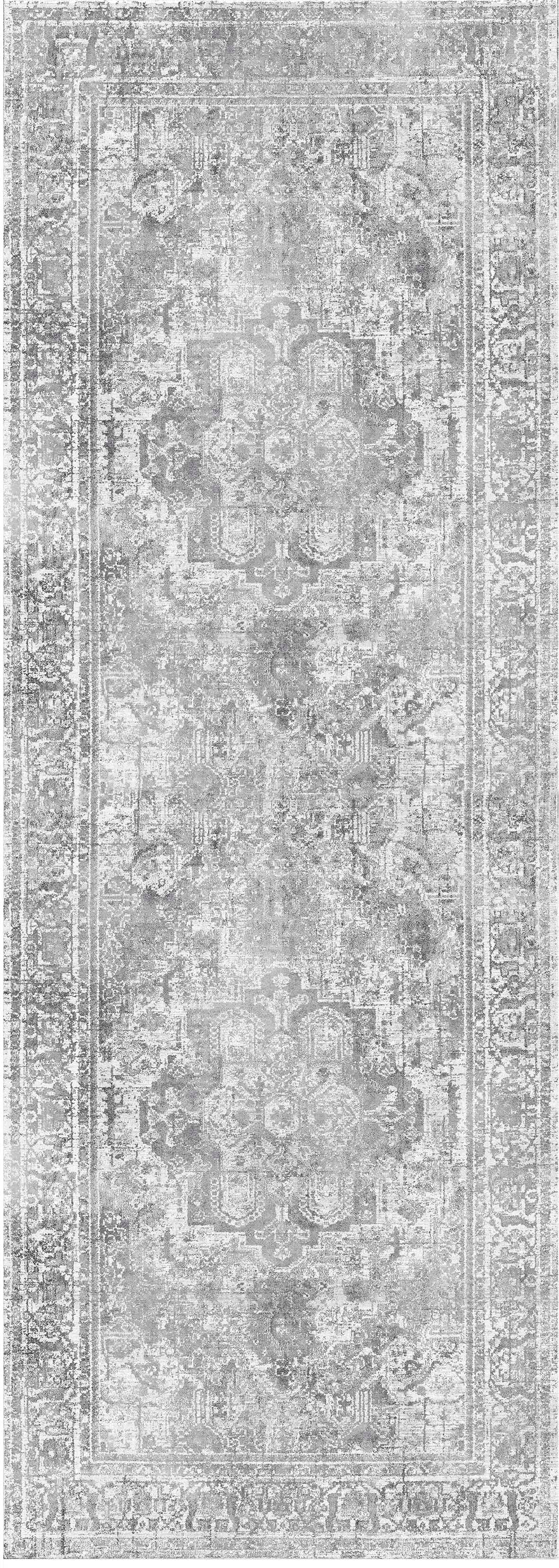 Distressed Vintage Chilaz Grey Runner Rug - VITAL 2085-04
