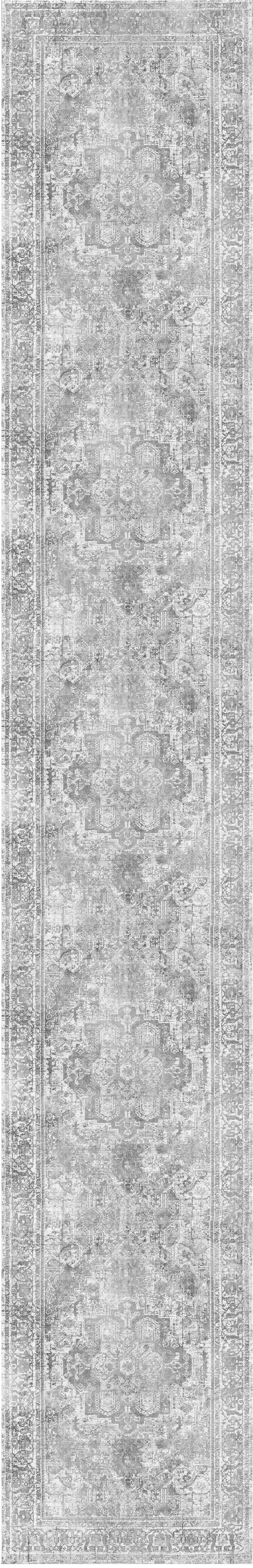 Distressed Vintage Chilaz Grey Runner Rug - VITAL 2085-04