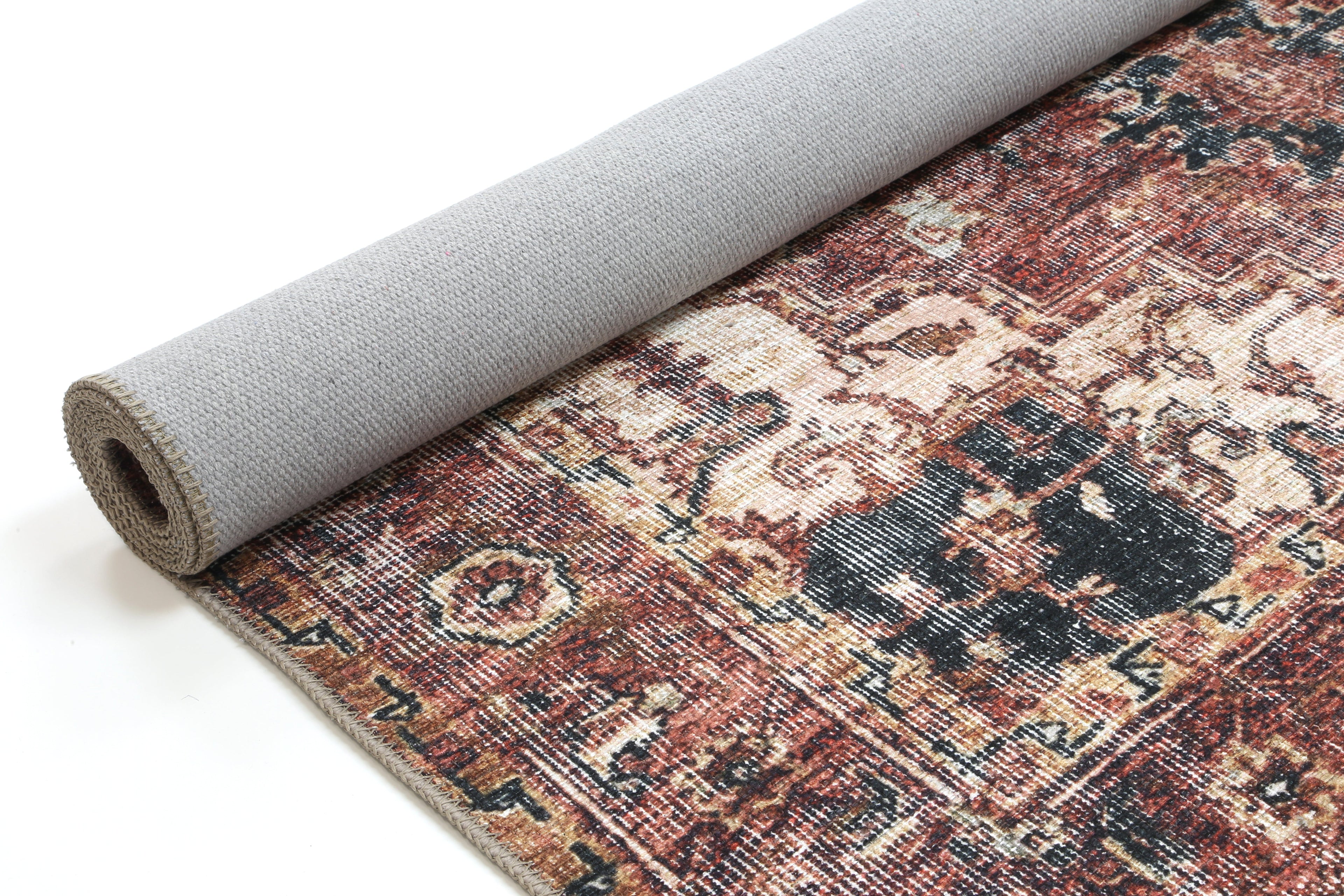 Distressed Vintage Cezanne Terracotta Area Rug - VITAL 2244-01