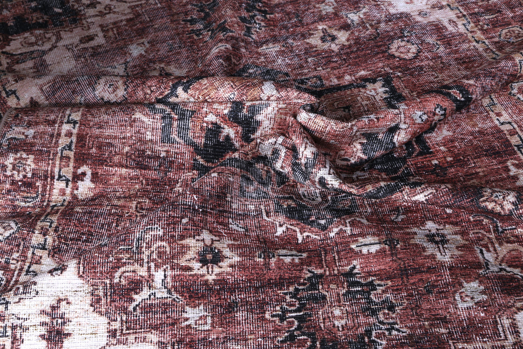 Distressed Vintage Cezanne Terracotta Area Rug - VITAL 2244-01