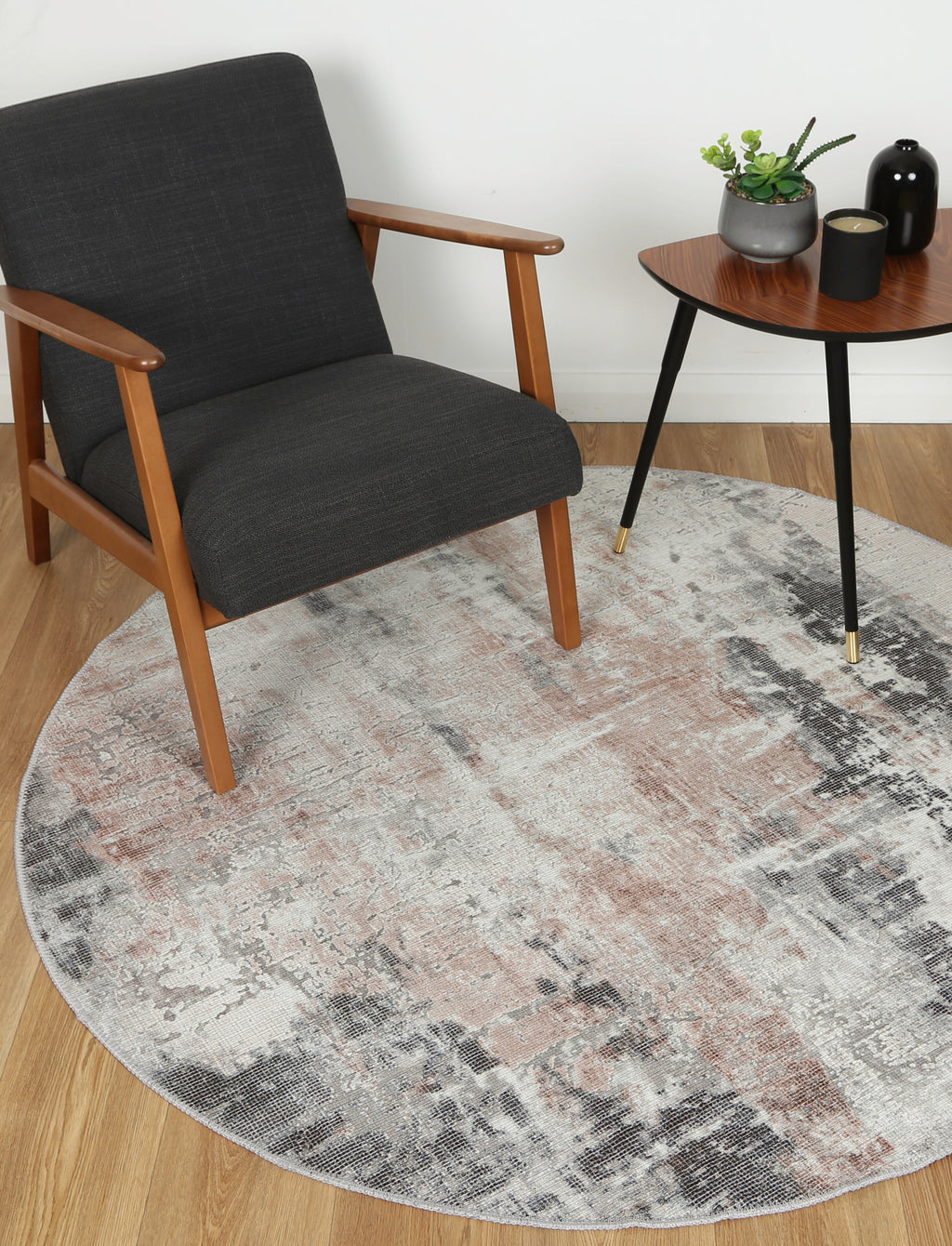 Abstract Twilight Ash Round Rug - VITAL 2286-02