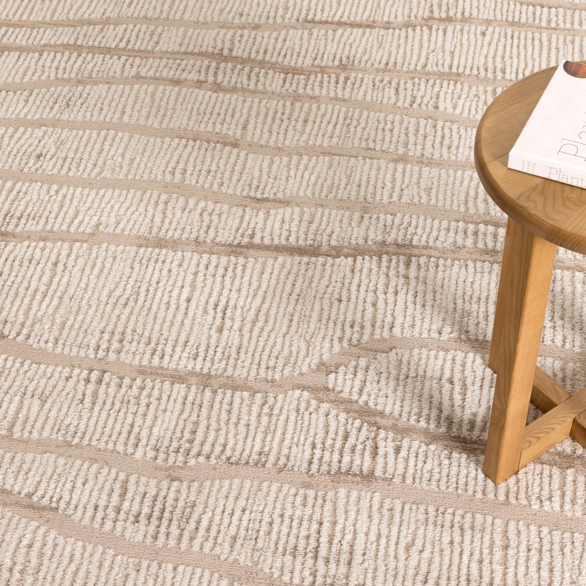 Cascadia Abstract Ivory Lines Rug