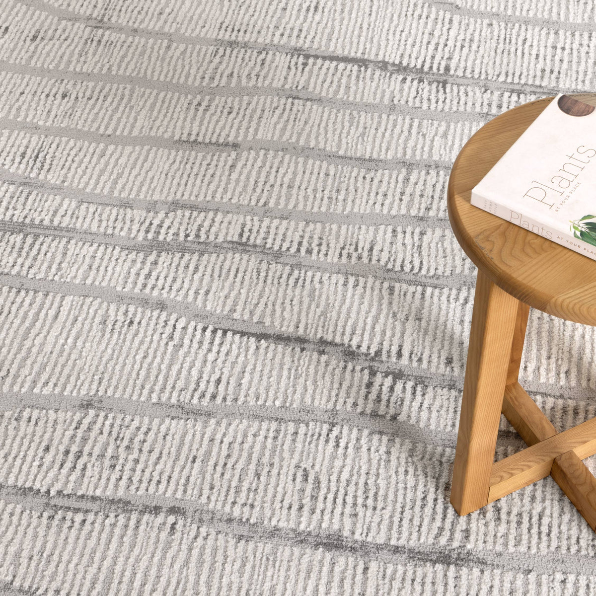 Cascadia Abstract Silver Lines Rug