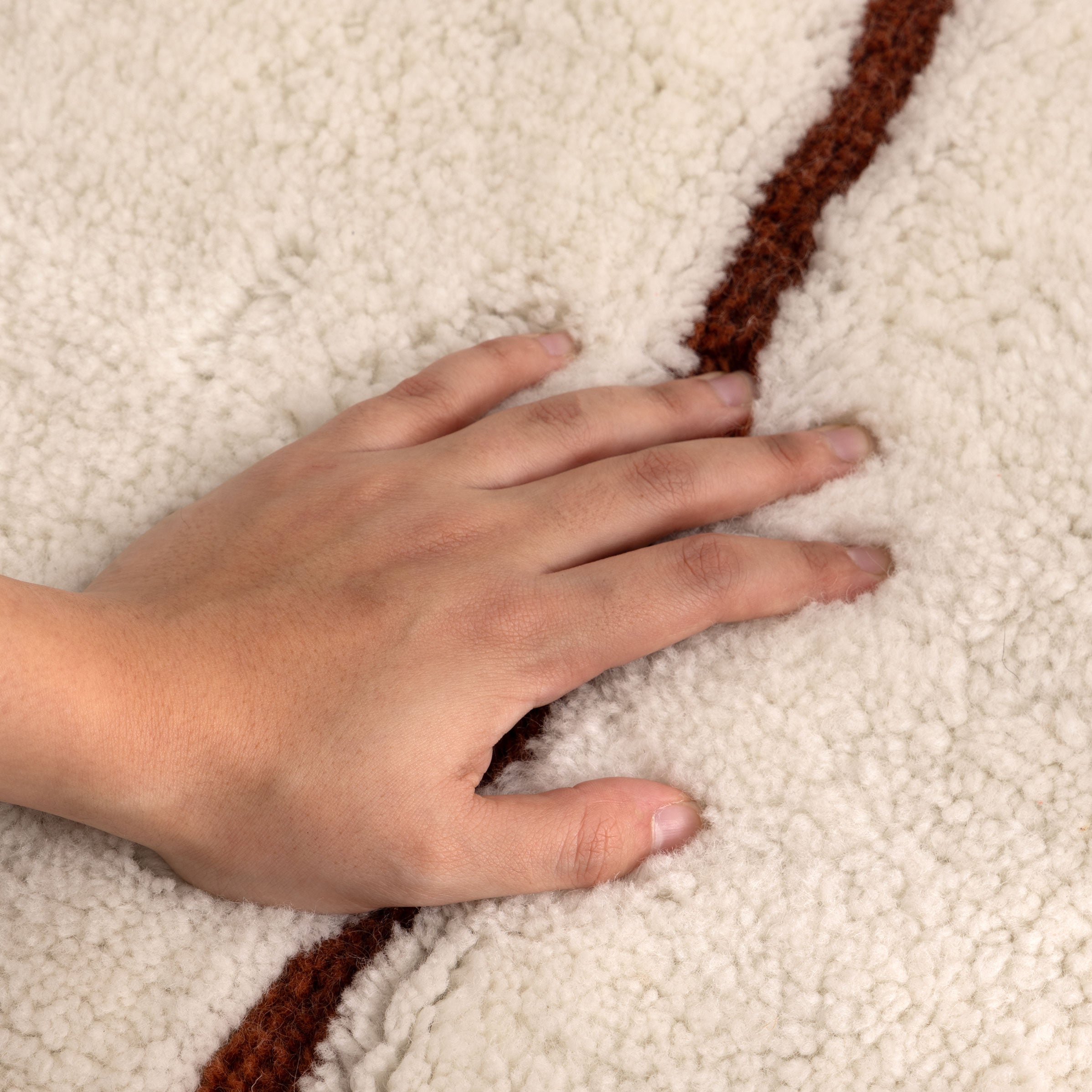 Highlands Abstract Terracotta Lines Washable Wool Rug