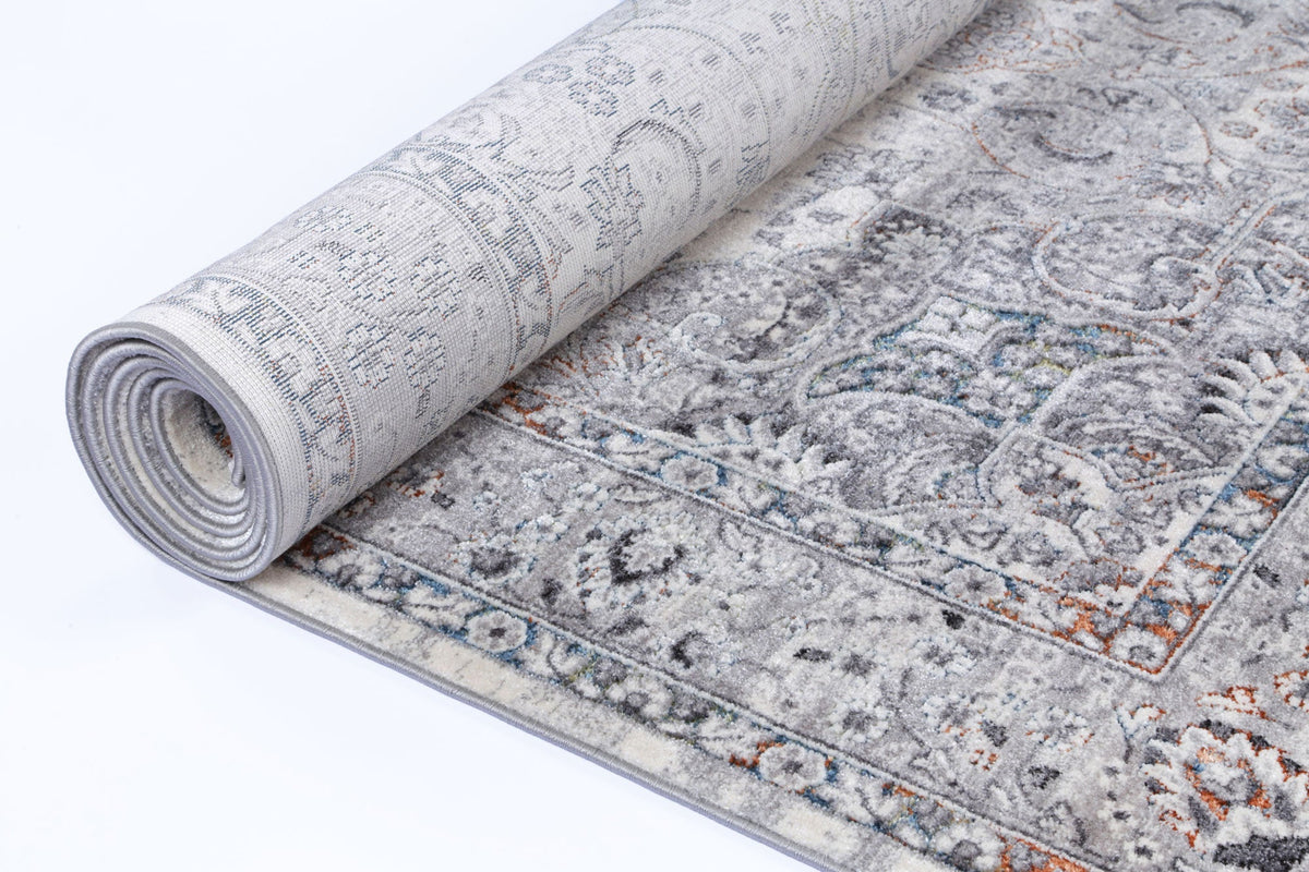 Almira Traditional Medallion Grey Multi Rug
