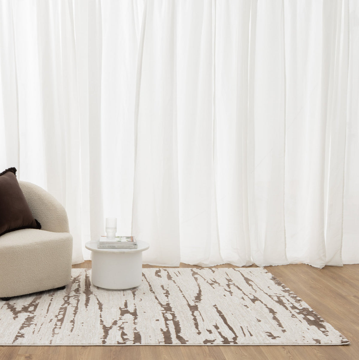 Positano Modern Abstract Cream Brown Rug - AMAL01