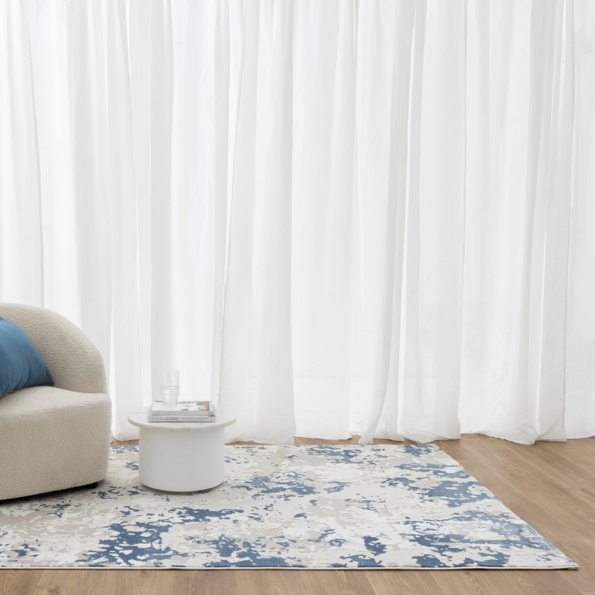 Positano Abstract Splash Blue Multi Rug - AMAL03