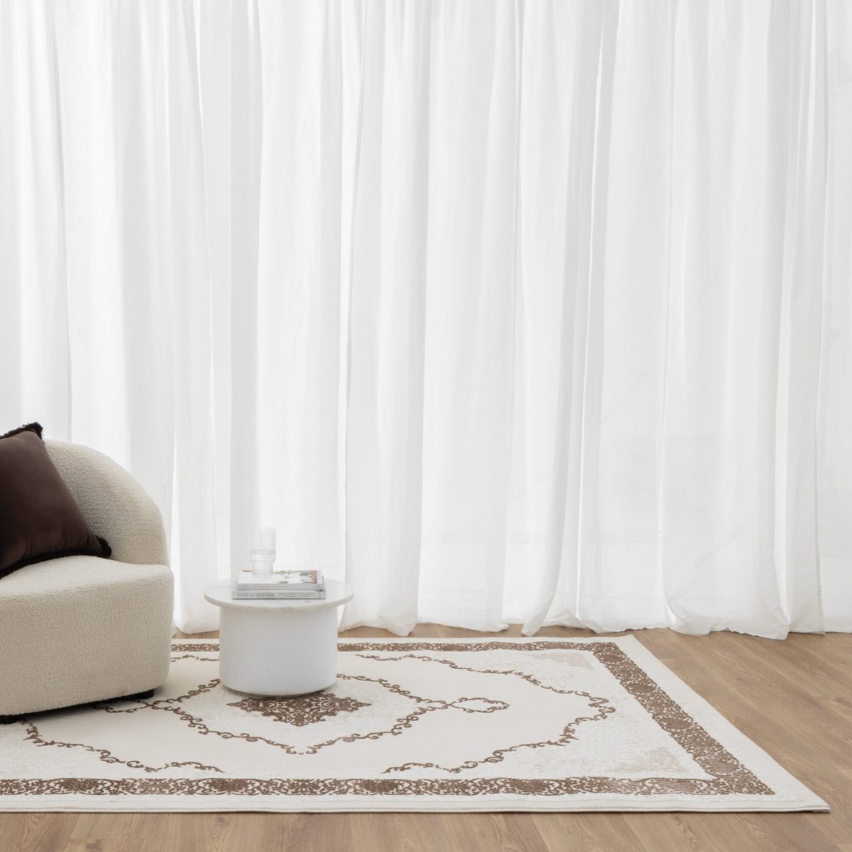 Positano Oriental Medallion Brown Rug - AMAL05
