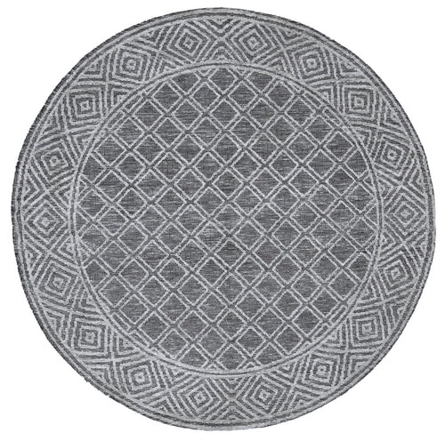 Amritsar Ajnala Grey Round Cotton Blend Rug