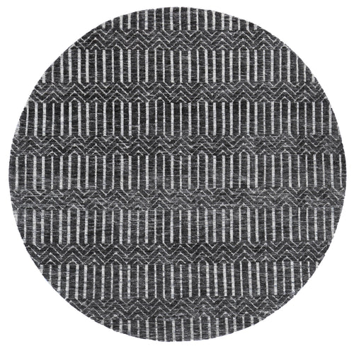 Amritsar Attari Charcoal & Beige Round Cotton Blend Rug