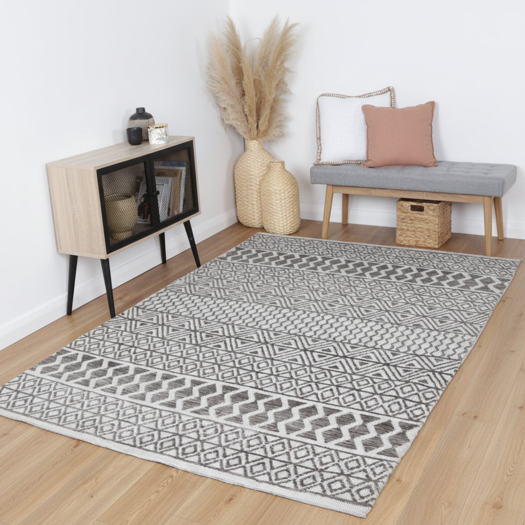 Amritsar Ramdass Grey Cotton Blend Rug