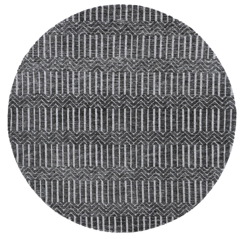 Amritsar Attari Grey Round Cotton Blend Rug