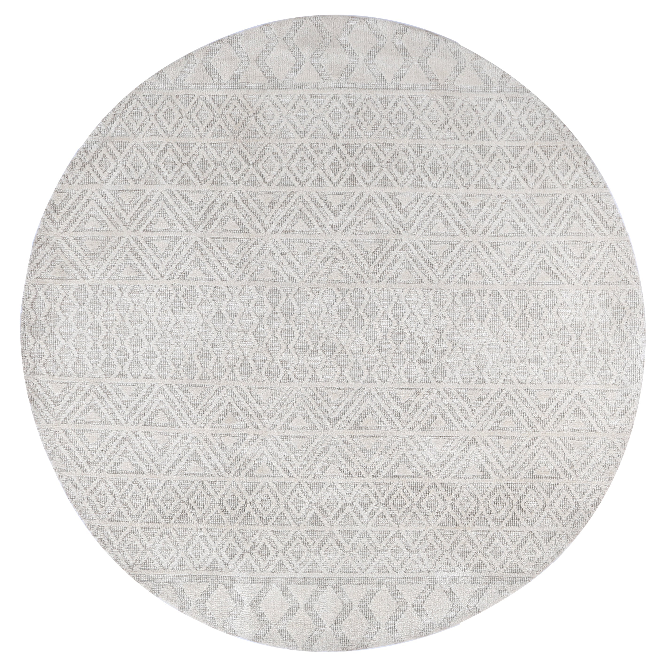 Amritsar Ramdass Cream Round Cotton Blend Rug