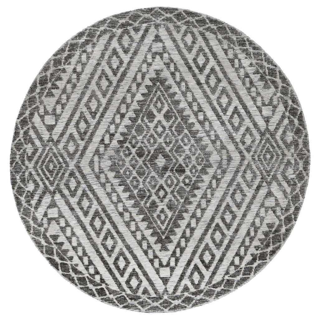 Amritsar Majitha Charcoal & Beige Round Cotton Blend Rug