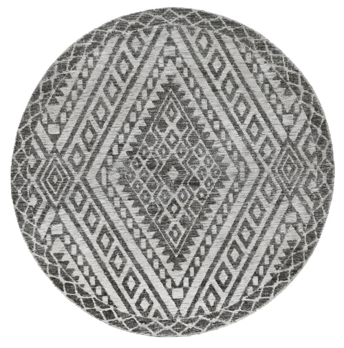 Amritsar Majitha Charcoal & Beige Round Cotton Blend Rug
