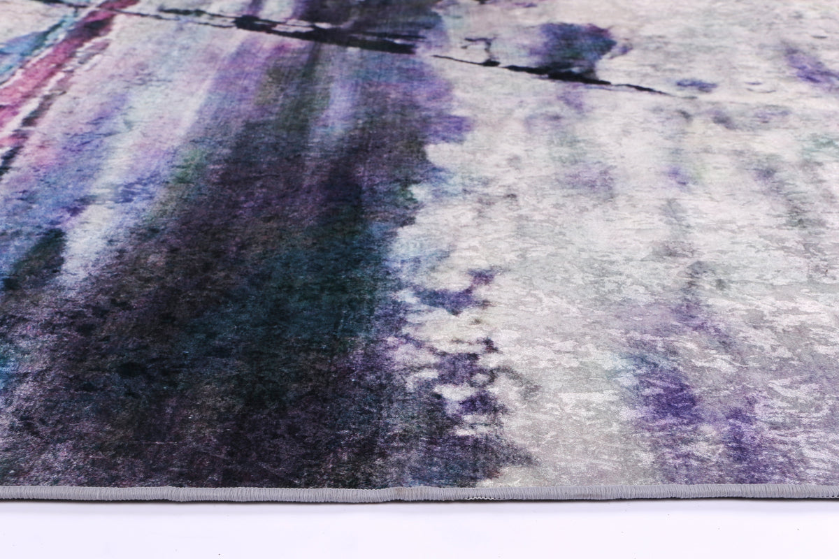 Kinetic Multi Watercolour Pastel Non-Slip Rug - ANGE03