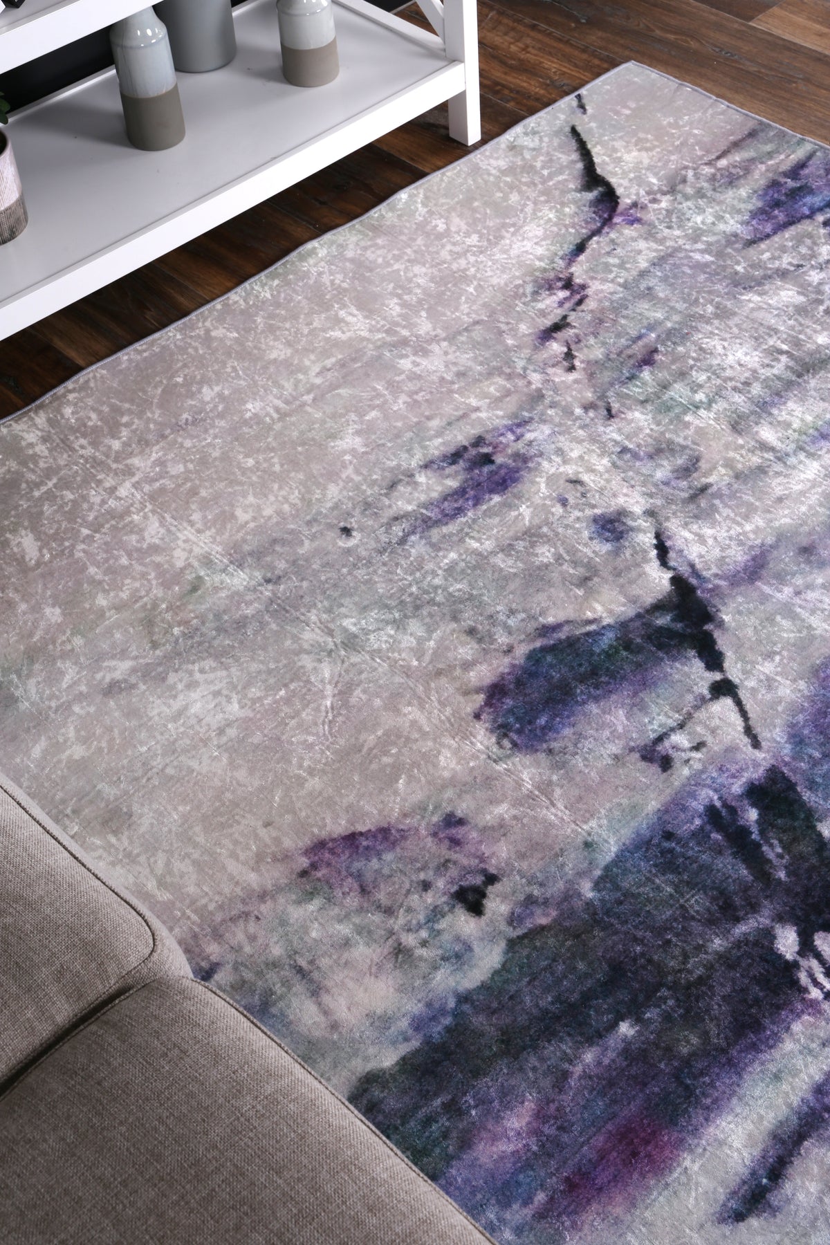 Kinetic Multi Watercolour Pastel Non-Slip Rug - ANGE03