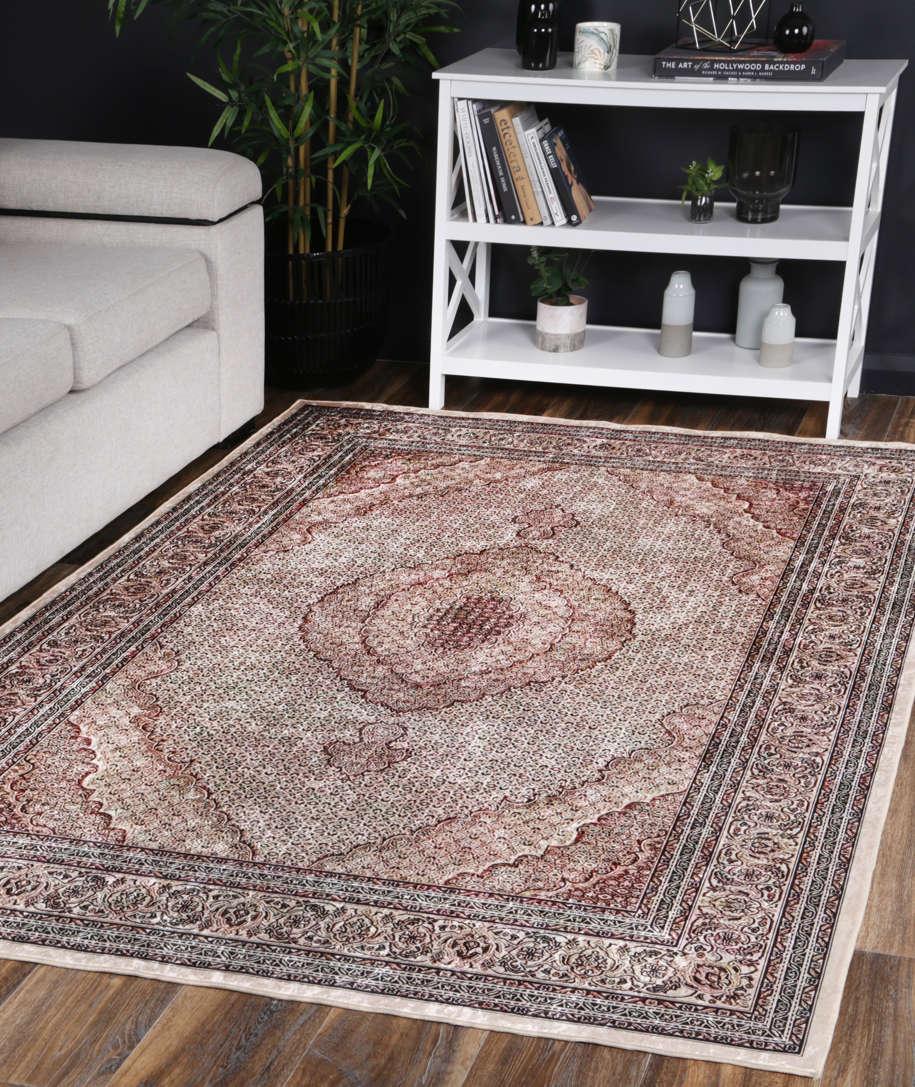 Angelic Medallion Red Non-Slip Rug - ANGE04