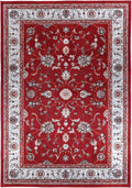 Angelic Traditional Floral Border Red Non-Slip Rug - ANGE07