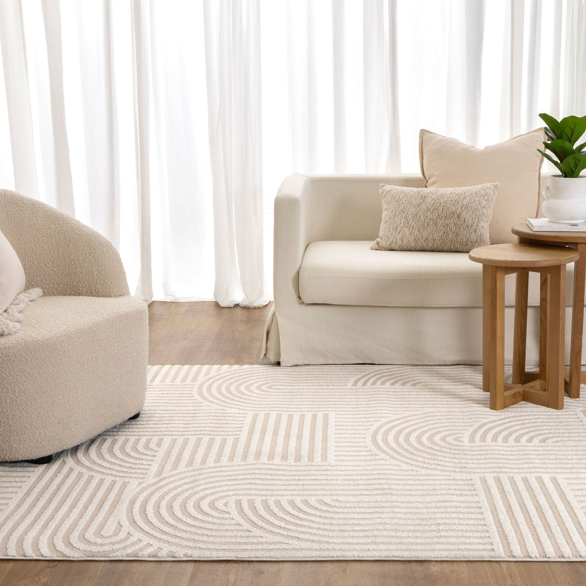 Cascadia Arches Beige Ivory Rug