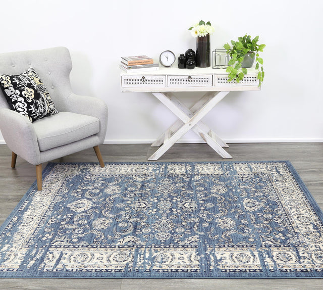 Ayla Ziegler Distressed Navy Rug
