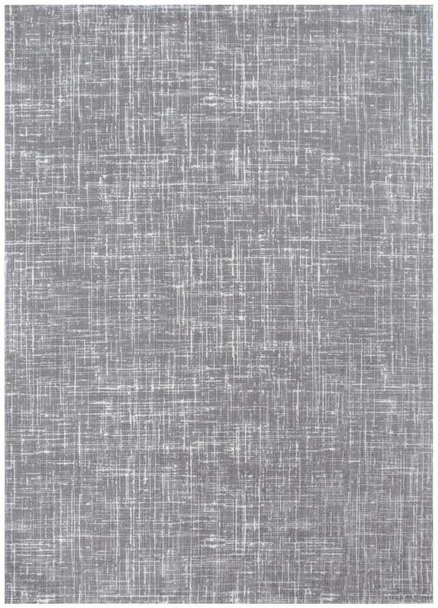 Adina Distressed Geo Lines Grey Rug - AT02