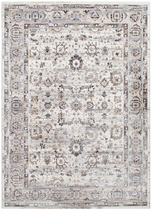 Adina Distressed Transitional Beige Grey Rug - AT05