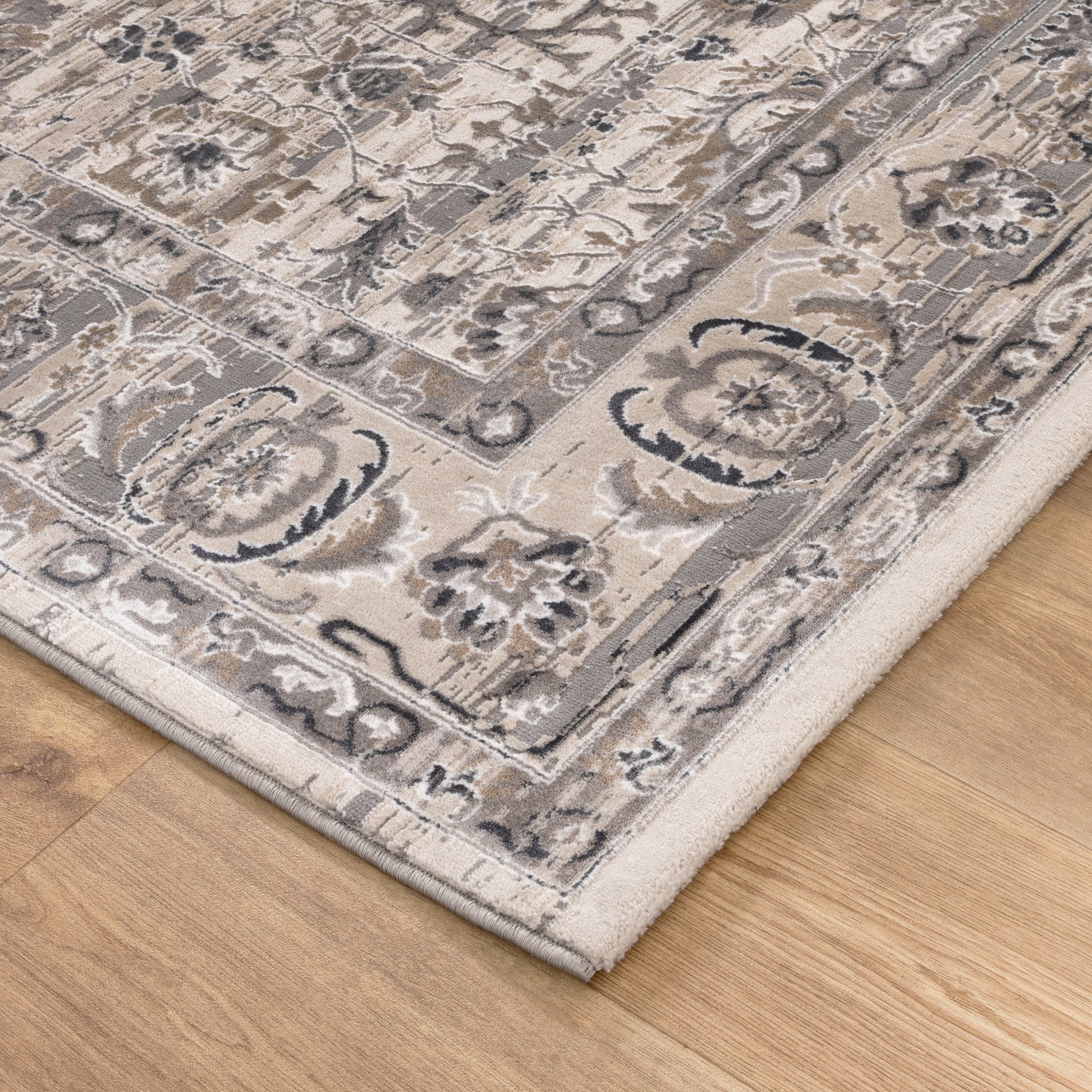 Atina Distressed Transitional Beige Grey Rug - AT05