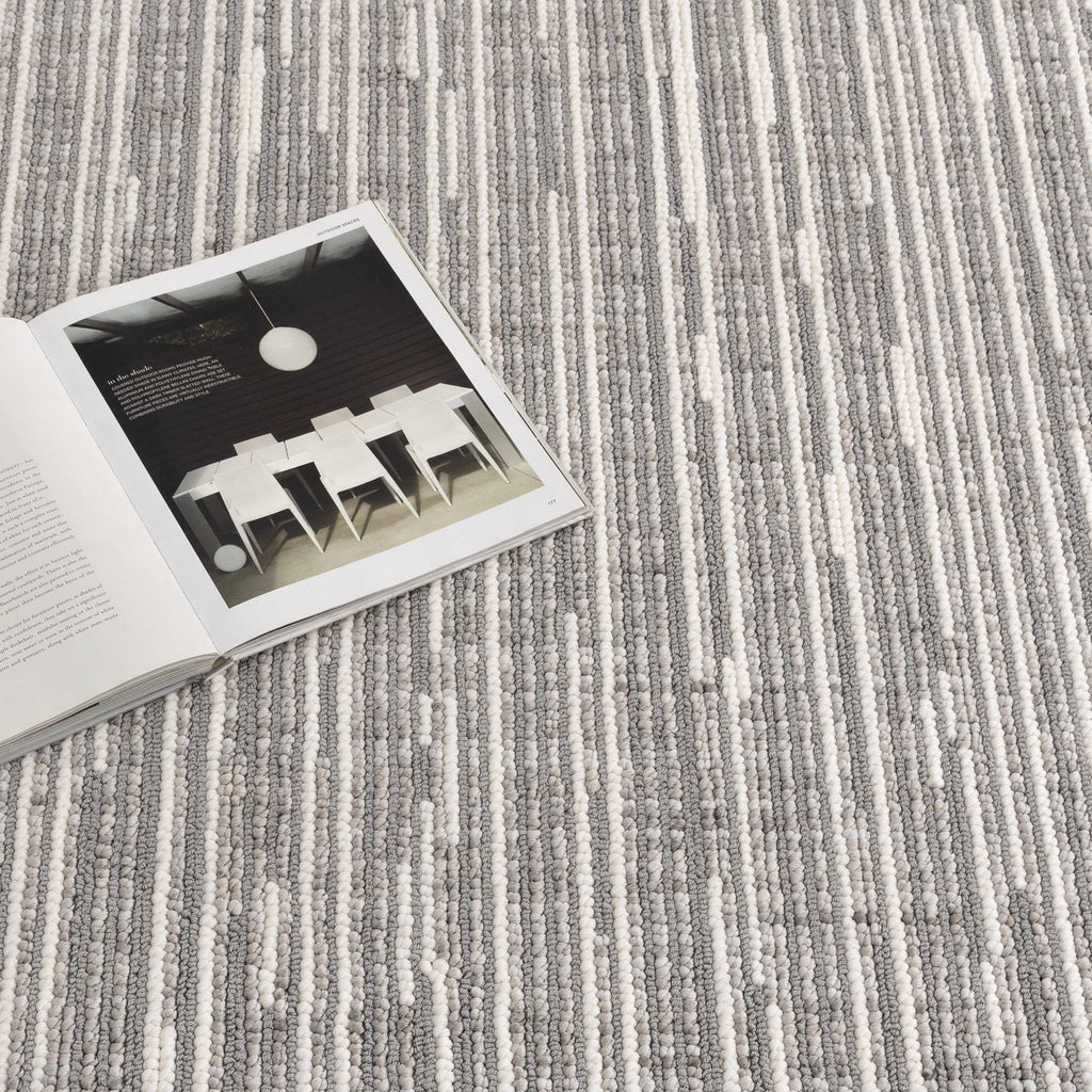 Berno Silver Ivory Loop Lines Rug - B006